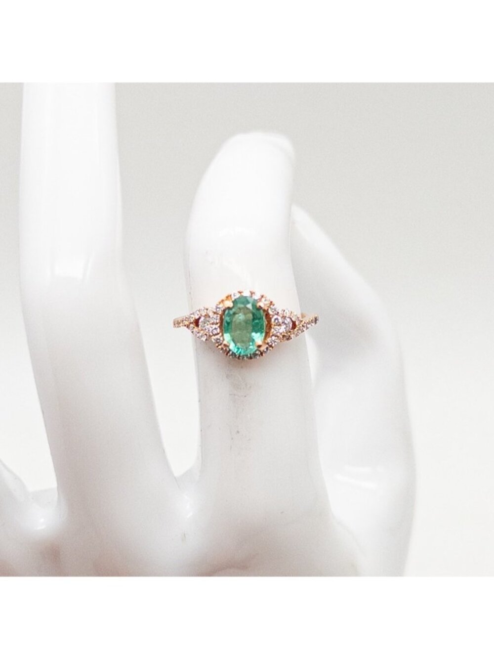 Classic S KASHI 1.50ct Colombian Emerald VS G Diamond HALO Ring in 14k Rose Gold